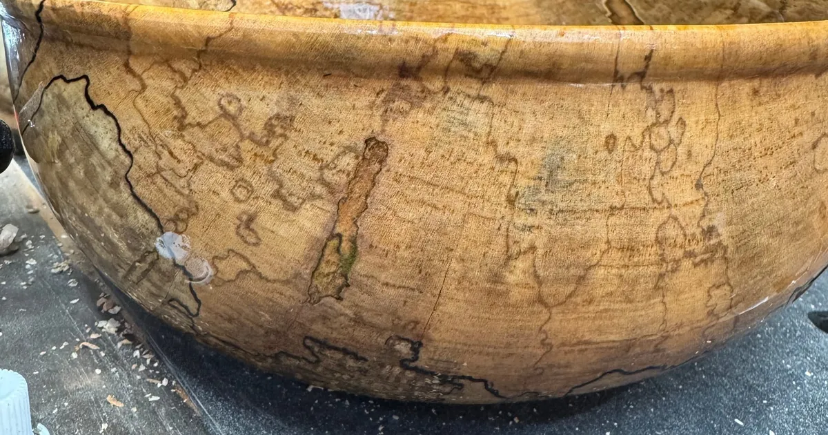 Spalted Maple Bowl with Striking Natural Figure