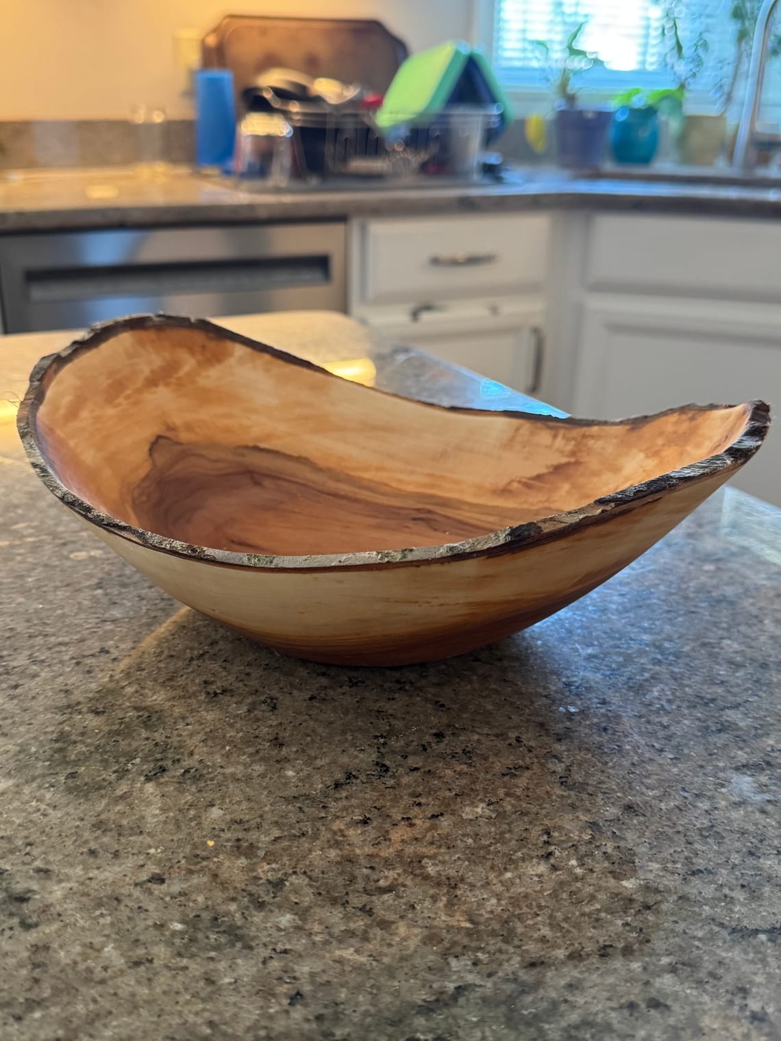 Embracing Nature's Design: A Stunning Apple Wood Live-Edge Bowl